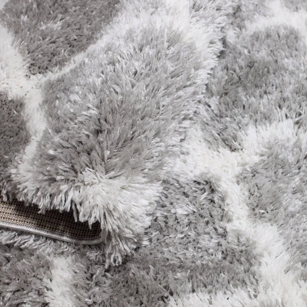 Sohome Carmela Tali Geometric Area Rug - Gray/Ivory, 5&2 inch Round