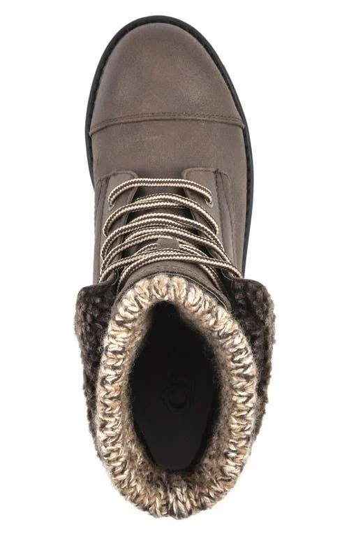 Cliffs by White Mountain Duena Women's Combat Boots, Size: 8.5 Wide, Brown