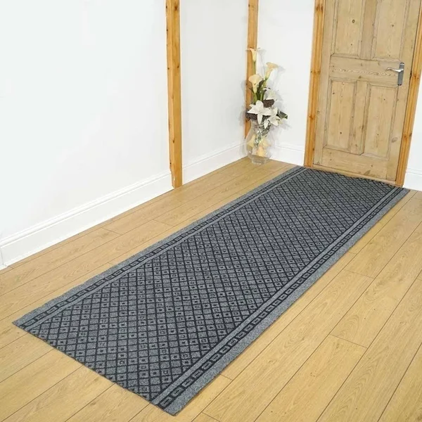 runrug USA Conga Gray Hallway Carpet Rug Runner Length: 11.7m - Width