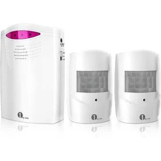 1byone Driveway Alarm Wireless OUTSIDE - Motion Sensor Alarm 1000 ft Range Extra Loud Chimes Home Security Alarm System with 1 Re