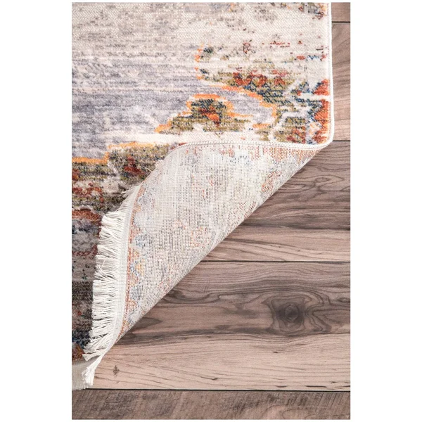 Nuloom Shaunda Medallion Fringe Area Rug, Gray