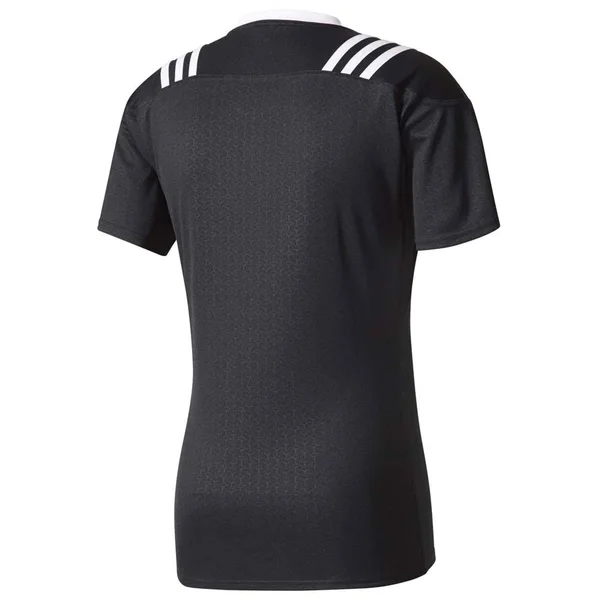 Adidas Black/White 3 Stripes Fitted Rugby Jersey S