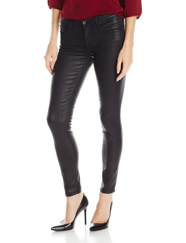 Women's Ag Leatherette Legging Ankle in Super Black