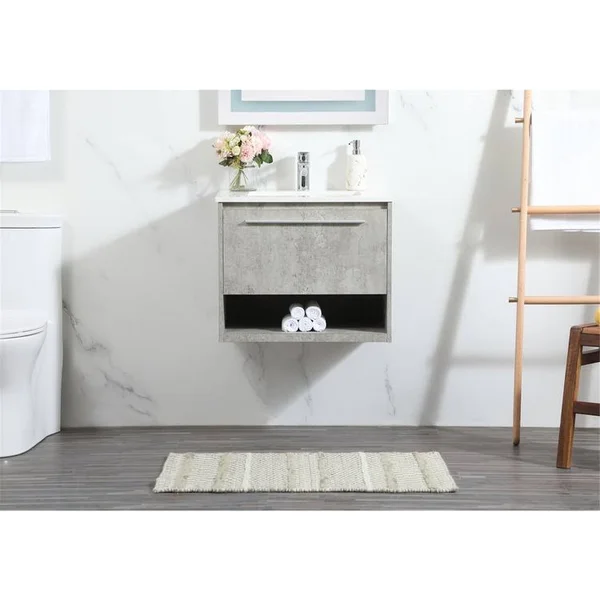 Elegant-24 inch Single Bathroom Vanity in Concrete grey-VF43524MCG