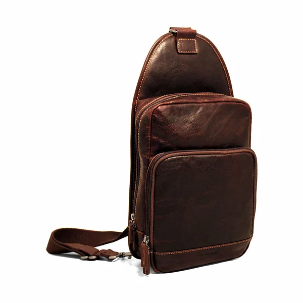 Jack Georges Voyager Leather Sling Bag - Brown