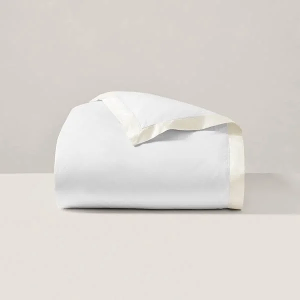 Ralph Lauren Home Organic Sateen Border King Duvet, Cream, King, Comforters & Duvets Duvet Covers King Duvet Cover Sets