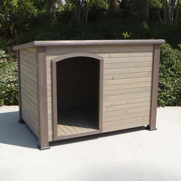 Precision Extreme Outback Log Cabin Dog House - Grey, S