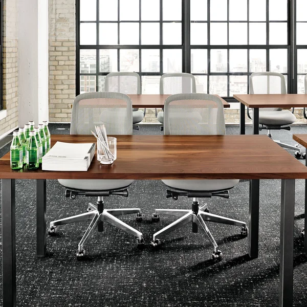 Room & Board, Modern Parsons Leg 48W 24d Table w/ 2x22 Leg, Cherry Top w/ Taupe Base