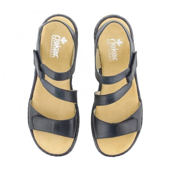 Rieker 659C7-15 Navy Leather Womens Sandals 42 EU
