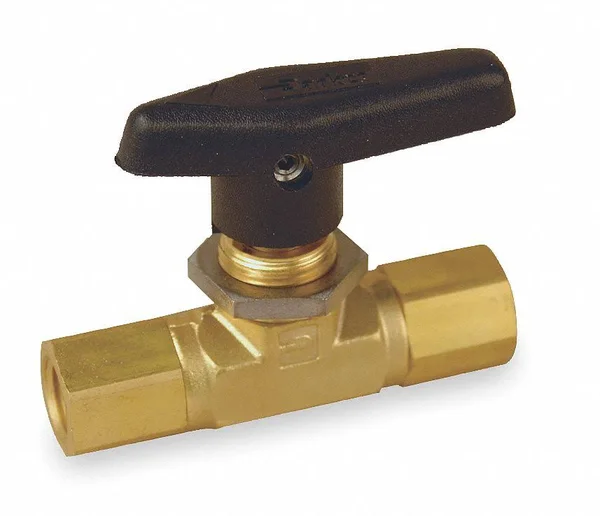 Parker 4F-B6LJ2-BP 1/4x22 FNPT Brass Mini Ball Valve Inline