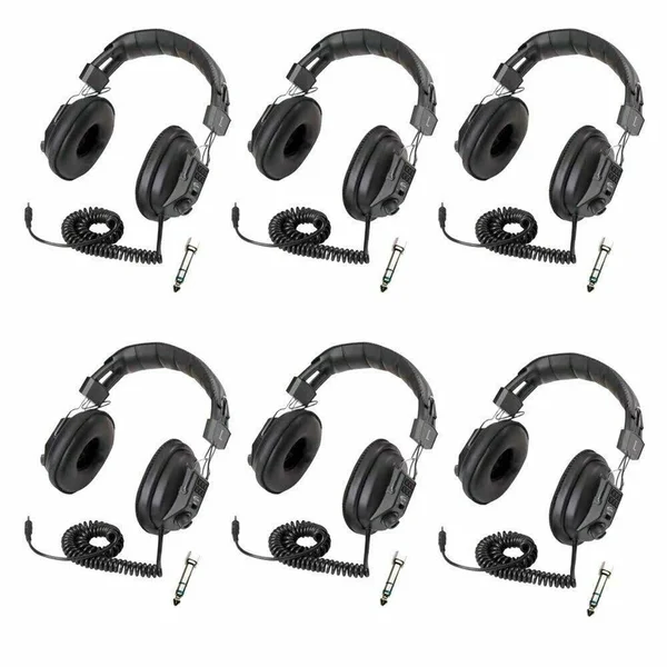 Califone 3068AV Switchable Stereo Mono Headphones 6 Pack Bundle