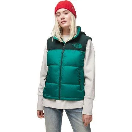 The North Face Eco Nuptse Vest - Women's Evergreen/Scarab Green, M
