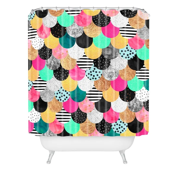Deny Designs Elisabeth Fredriksson Colorful Mermaid Shower Curtain, 69x22 x 72x22
