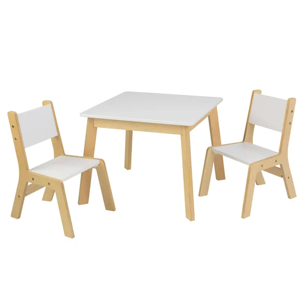 KidKraft Modern Table & 2 Chair Set - White/Beige