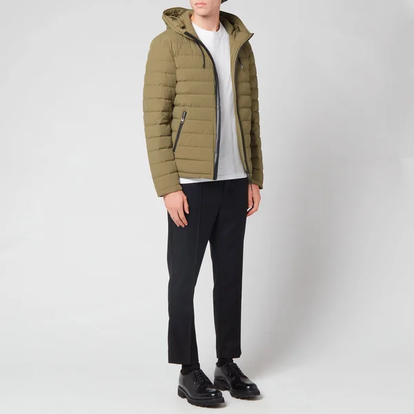 Mackage Men's Mike Stretch Lightweight Down Jacket with Hood - Olive - 40/M