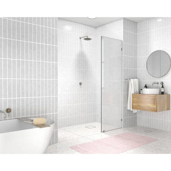 Glass Warehouse GW-SFP-4-BN 4x22 W x 78x22 H Frameless Fixed Glass Panel Finish: Brushed Nickel