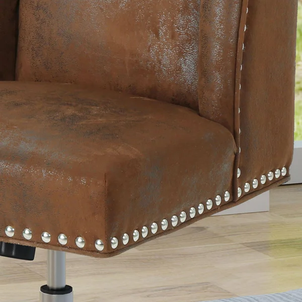 39.75x22 Brown and Silver Contemporary Home Office Desk Chair
