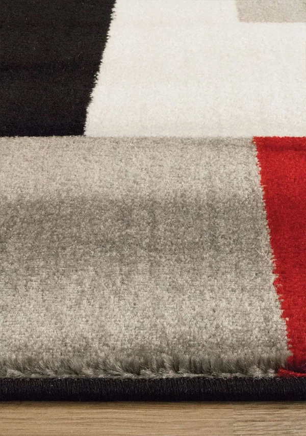 Kalora Platinum Red/Black Area Rug