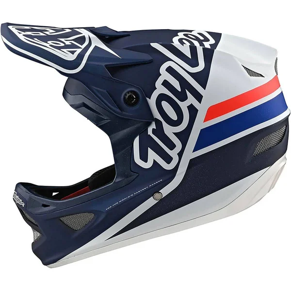 Troy Lee Designs D3 FIBERLITE; Silhouette Navy - Silver 2x