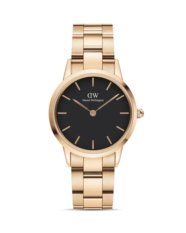 Daniel Wellington Rose Gold Black Iconic Link 36mm