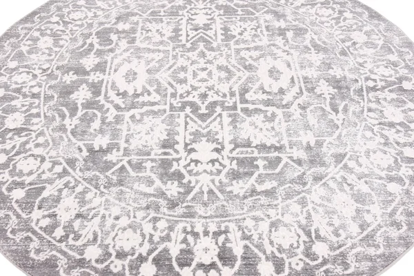 Unique Loom Olympia New Classical Area Rug (6& x 6& Round - Gray)