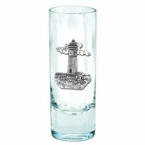 Lighthouse Pewter Accent Tall Shot Glasses, Set of 4