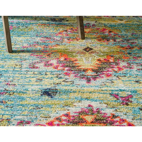 Unique Loom Chagall Vita Area Rug - 4& x 6& Turquoise