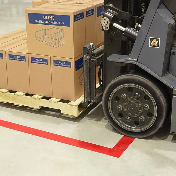 4x22 Red Solid Floor Tape, Mighty Line 4RR - 100& Roll