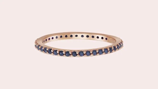 The Sapphire Eternity Band Ring in Rose Gold w/ Blue Sapphires, No閙ie Fine Jewelry, Handcrafted for Life&s Every Moment