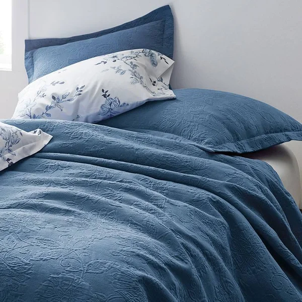 Putnam Cotton Matelassé Coverlet - Dune - Brown, Size King, The Company Store