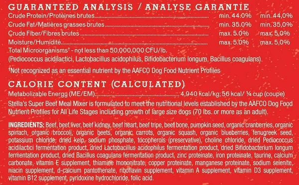 Stella & Chewy&s Super Beef Freeze-Dried Meal Mixers 35oz