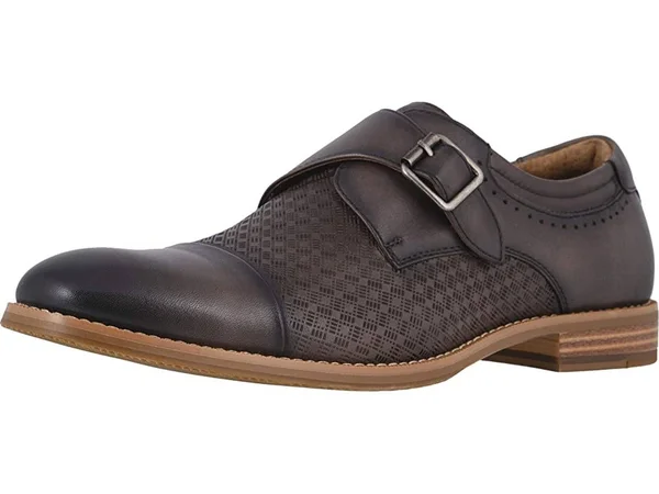 Stacy Adams Men's Fenwick Cap Toe Monk Strap - Gray
