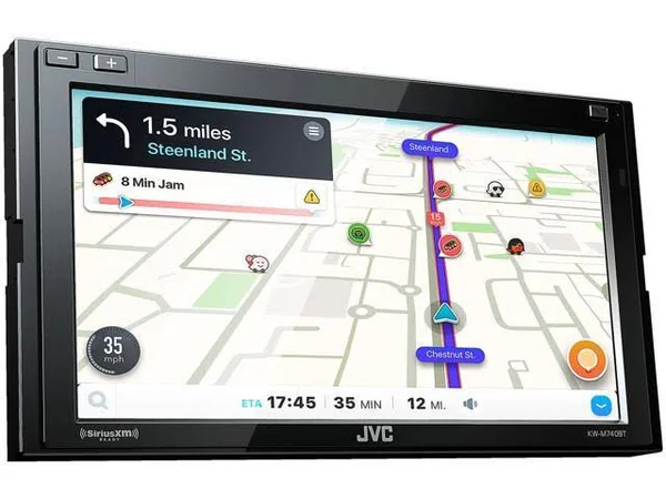 JVC Kw-m740bt Compatible with CarPlay, Android Auto 2-DIN AV Receiver (No CD Drive) with Back Up Camera