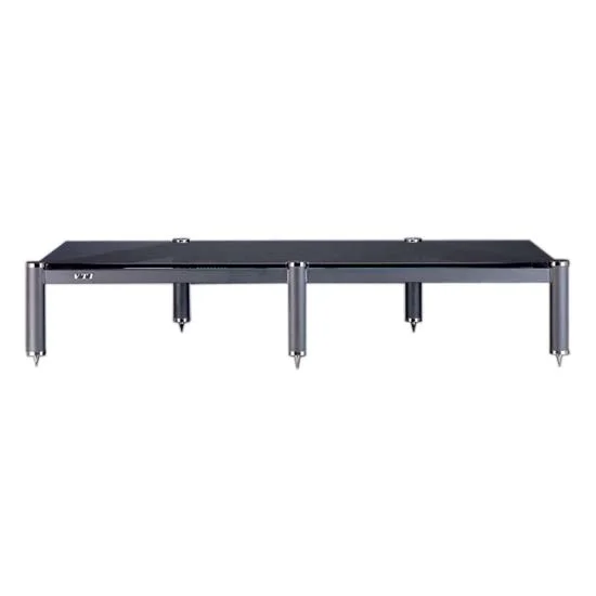 VTI BLG503SSB-02 Additional 7in. H Shelf for The BLG Series 3 Glass Shelf TV/AV Stand - Black Glass Shelf w/ Silver Poles & S