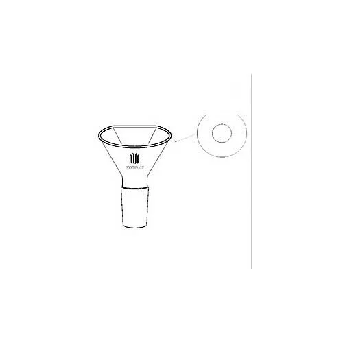 Kemtech America - F192975 - Powder Funnel - Flattened SIDE, Inner Joint, Top Diameter: 75mm, Joint Size: 29/42