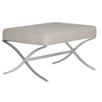 Fatma Tufted Cocktail Ottoman Latitude Run Upholstery: Mushroom Faux Leather