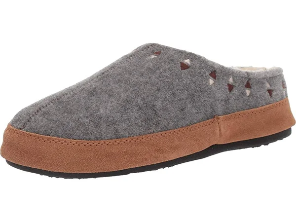 Acorn Geo Embroidered Hoodback (Ash) Women's Slippers