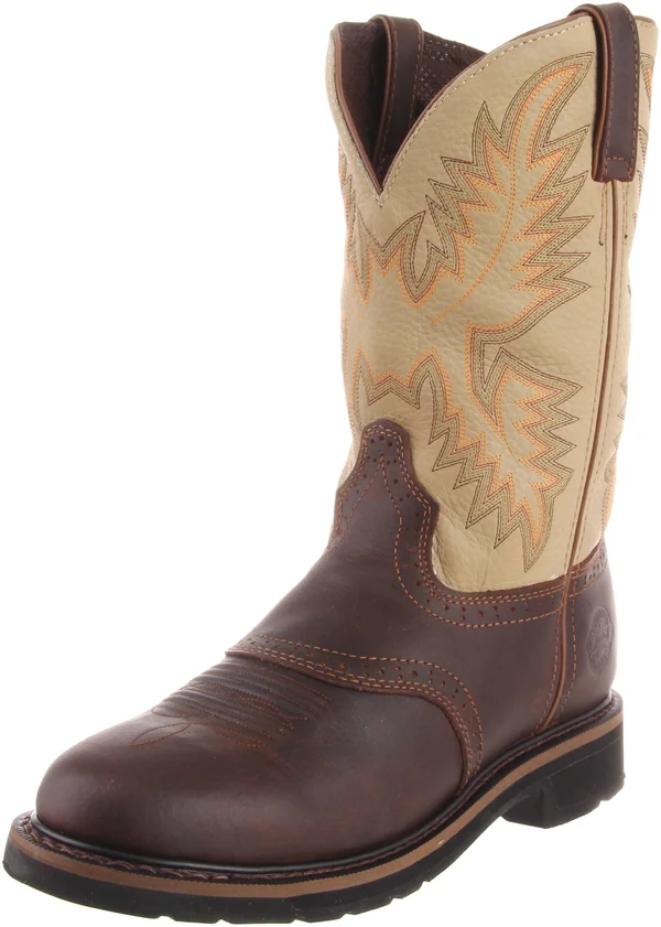 Justin Men's 11x22 Waxy Brown Stampede Work Boots WK4660 - 9.5 EE