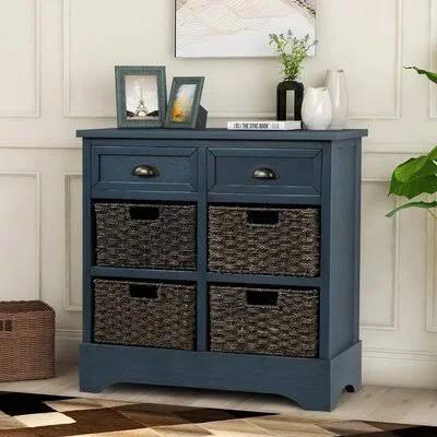 Miltona Solid Wood 6 - Drawer Accent Chest Alcott Hill Color: Antique Navy