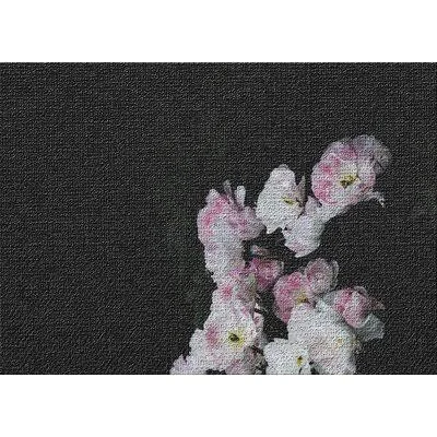 Flowers with Background 15 Black Area Rug East Urban Home Rug Size: Rectangle 5' x 7'