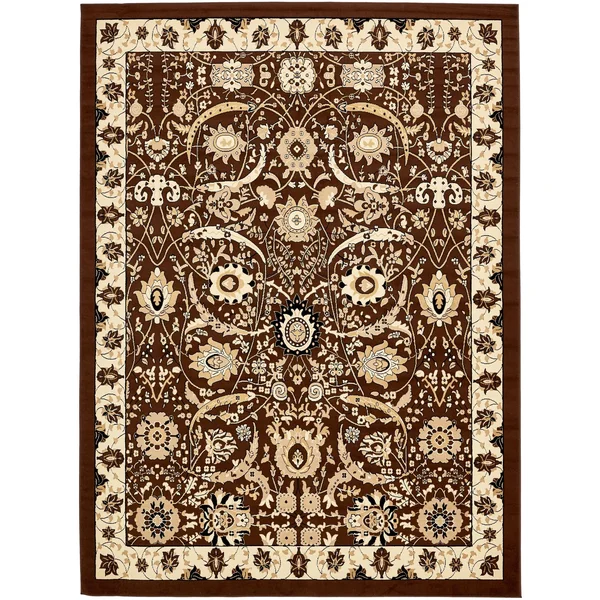 Unique Loom Cape Cod Espahan Area Rug (10& x 13& - Brown)