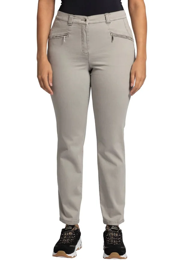 Plus Size Straight Fit - Woman, Beige, Size: 16L, Cotton, Ulla Popken