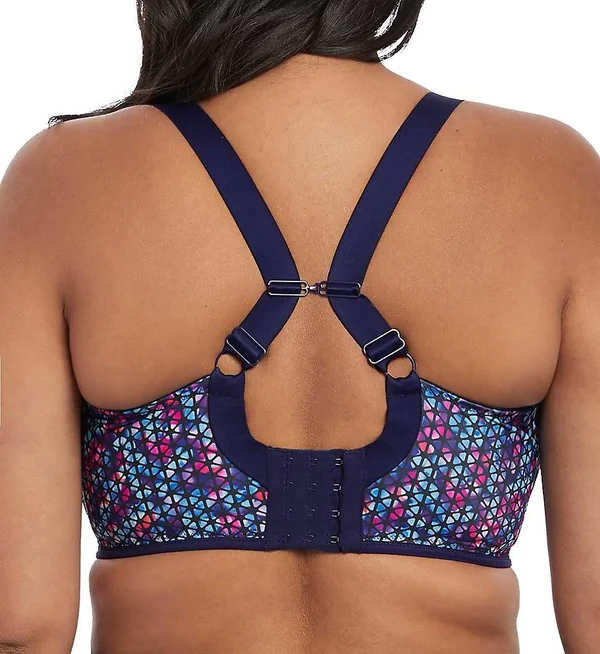 Elomi Energise Underwire Sports Bra with J Hook, Navy Geo