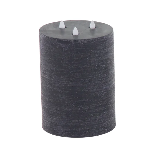 Decmode Wax and LED Flicker Candles - Set of 3 Black
