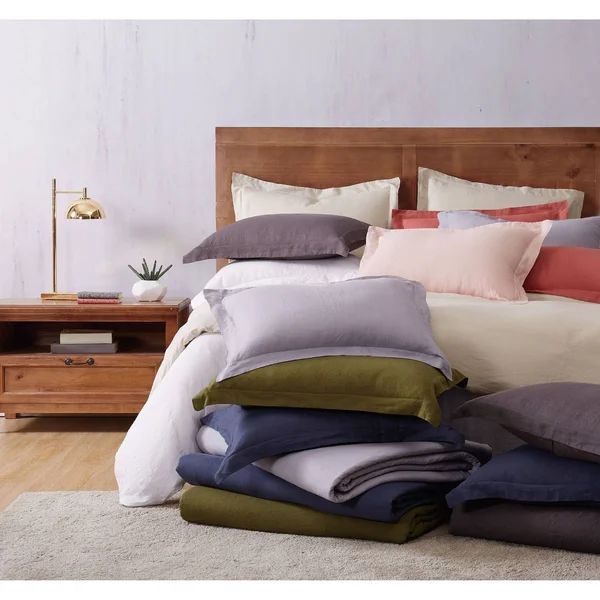 Brooklyn Loom Linen Duvet Set White Full/Queen