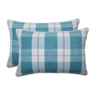 Ailayh Outdoor Rectangular Pillow Cover & Insert Gracie Oaks Color: Teal - Size: 16.5x22 x 24.5x22