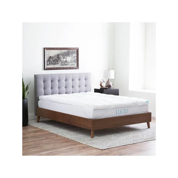 Lucid 3x22 Down Alternative Full Mattress Topper White