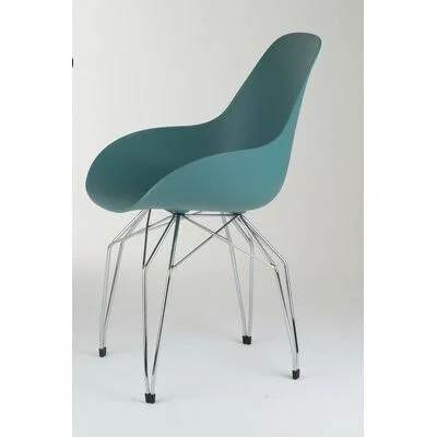 Diamond Armchair Kubikoff Leg Color: Chrome - Finish: Ocean Blue