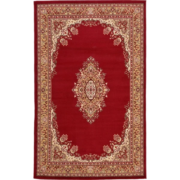 Unique Loom Washington Reza Area Rug (5& x 8& - Burgundy) - Red
