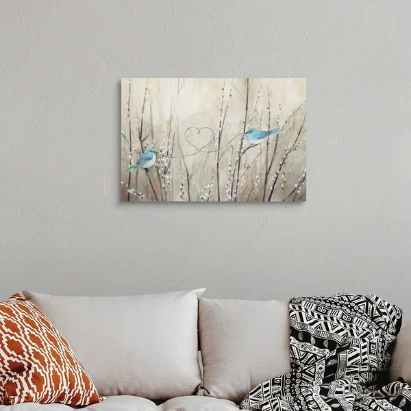 Pretty Birds Neutral String - Canvas Wall Art, 30x20, Great Big Canvas